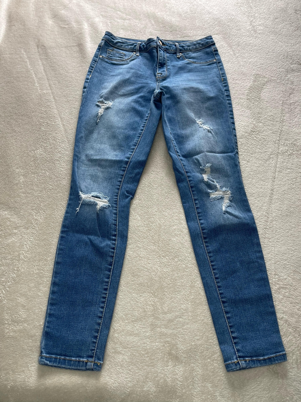 Mossimo High Rise Jegging Ankle Distressed Blue Leggings Size 4/27